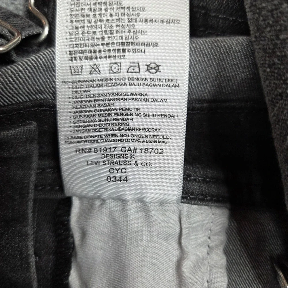 Levis SilverTab Baggy Denim Overalls Girls 14 Charcoal Gray Jumper Crop Mid Rise